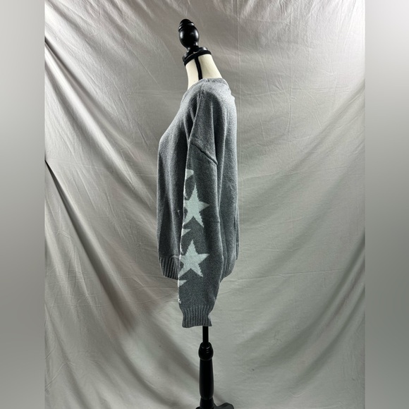 Star Pattern Drop Shoulder Sweater Gray - Picture 8 of 9